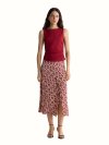 DVF	HEAVENLY SKIRT	INDIA STAMP BIAS TITIAN RED