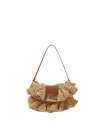 KARL LAGERFELD - K/SIGNATURE FL SHB RAFFIA RUFF NATURAL TAN