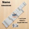 #หลอดเเบล็คไลท์ทีวีนาโน BACKLIGHT NANO รุ่น 50NUD8300 1 Set 4 แถว 9 LED 6 V ยาว 960 mm