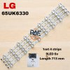 #หลอดเเบล็คไลท์ทีวีแอลจี BACKLIGHT LG รุ่น 65UK6330 1 Set 4 แถว 9 LED 6 V ยาว 713 mm