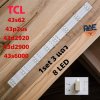#หลอดแบล็คไลท์ Backlight TV TCL  ทีวี ทีซีแอล รุ่น 43S62 43P2US 43D2920 43D2900 43S6000 1set 8 LED 3 แถว 6V