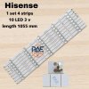 #หลอดเเบล็คไลท์ทีวีไฮเซ่น BACKLIGHT Hisense รุ่น 55B7100UW 1 Set 4 แถว 10 LED 3 V ยาว 1055 mm