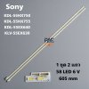 0001748 #หลอดแบล็คไลท์ทีวีโซนี่ Backlight TV Sony รุ่น KDL-55HX750 : KDL-55HX755 : KDL-55EX640 : KLV-55EX630 1set 2 แถว 58 LED 6 V ยาว 605 mm