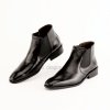 THE DRAGON ฮาล์ฟยางยืด ข้อสั้น 5.5นิ้ว หนังแท้หนังนิ่ม chelsea boots