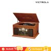 Victrola 6-in-1 Nostalgic Bluetooth Record Player with 3-speed Turntable with CD and Cassette