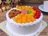 Fresh milk cake with Thai dessert topping