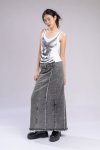 BLACK WASH DENIM SKIRT