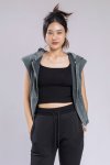 HOODED ZIP-UP LOUNGE VEST