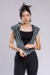 HOODED ZIP-UP LOUNGE VEST