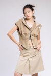 HOODED ZIP-UP LOUNGE VEST