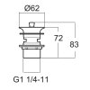 สะดืออ่างล้างหน้า AMERICAN STANDARD รุ่น A-8007 (แบบตัวล๊อก)
