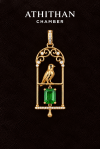 THE JEWEL KEEPER : Bird Resting in Golden Cage Pendant