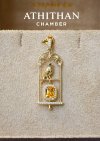 THE JEWEL KEEPER : Bird Resting in Golden Cage Pendant