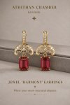 THE JEWELLED HARMONY Red Garnet Earrings