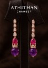 MOZAMBIQUE Ruby Cabochon Earrings