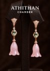 Ligth Green Sapphire & Rose Quartz Earrings