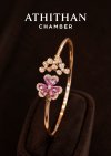 PANSY FLOWER Padparadscha Sapphire Bangle