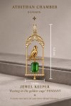 THE JEWEL KEEPER : Resting in Golden Cage Tsavorite Pendant