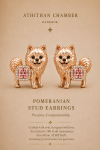 POMERANIAN PLAYFUL STUD EARRINGS