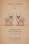 POMERANIAN PLAYFUL STUD EARRINGS