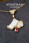 OPALINE DANCE - Padparadscha, Mother of Pearl Pendant (Pre-order 45 วัน)