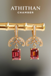 THE JEWELLED HARMONY Red Garnet Earrings