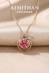 HEARTFELT SECRET Padparadscha Sapphire Pendant Necklace