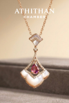 Padparadscha & Mother of Pearl Pendant (Pre-order 45 days)