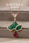 OPALINE DANCE - Ruby, Malachite & Mother of Pearl Pendant (Pre-order 45 days)