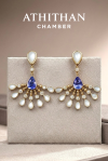 TANZANITE & Mother of Pearl Earrings