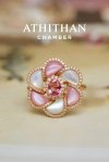 CAMELLIA FLOWER Padparadscha Ring