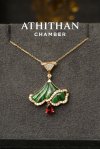 OPALINE DANCE Malachite / Garnet Pendant