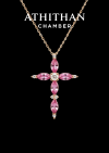 LOVE CROSS Padparadscha Sapphire Pendant