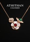Garnet & Malachite & Mother of Pearl Necklace