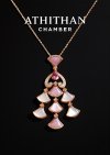 Padparadscha & Mother of Pearl Pendant Necklace