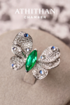 EMPEROR GREEN Emerald BUTTERFLY Ring, born from MUZO Mine