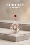 CAMELLIA FLOWER - Garnet, Mother of Pearl Pendant (Pre-order 45 days)