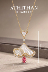 OPALINE DANCE - Padparadscha, Mother of Pearl Pendant (Pre-order 45 วัน)