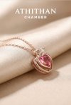 HEARTFELT SECRET Padparadscha Sapphire Pendant Necklace