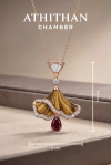 OPALINE DANCE - Garnet, Tiger's Eye & Mother of Pearl Pendant (Pre-order 45 วัน)