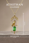THE JEWEL KEEPER : Resting in Golden Cage Tsavorite Pendant