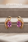 THE JEWEL KEEPER Pink Sapphire Earrings