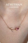 ETERNAL TULIP Padparadscha Sapphire Pendant Necklace