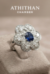 REGAL FLOWER Blue Sapphire Ring