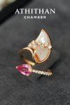 ROSELINE VEIL - Padparadscha & Mother of Pearl Ring