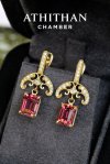 THE JEWELLED HARMONY Red Garnet Earrings