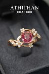 VINE JEWEL Padparadscha Sapphire Ring