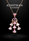 Purple (Lavender)  Sapphire & Mother of Pearl Necklace