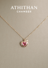 HEARTFELT SECRET Padparadscha Sapphire Pendant Necklece