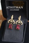 THE JEWELLED HARMONY Red Garnet Earrings